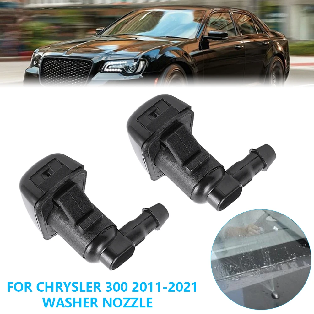 

2Pcs Front Windscreen Washer Nozzle for Chrysler 300 2011-2020 for Dodge Charger 2011-2014 68260029AA