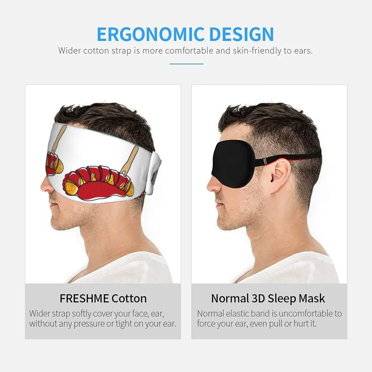 Currywurst Pure sleep mask Light Blocking Portable Eye Cover for Girls Boys Travel Party Gift Eyeshade eyepatch view 5
