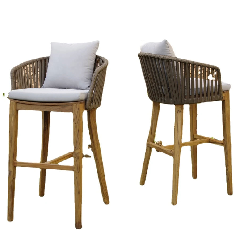 Luxury used teak wooden bar stool outdoor patio furniture