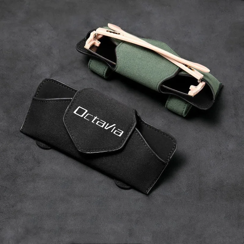 

Suede Car Glasses Case Storage box Car Eyeglass Holder Suitable for SKODA Octavia Auto Sunglasses Holder Accessories