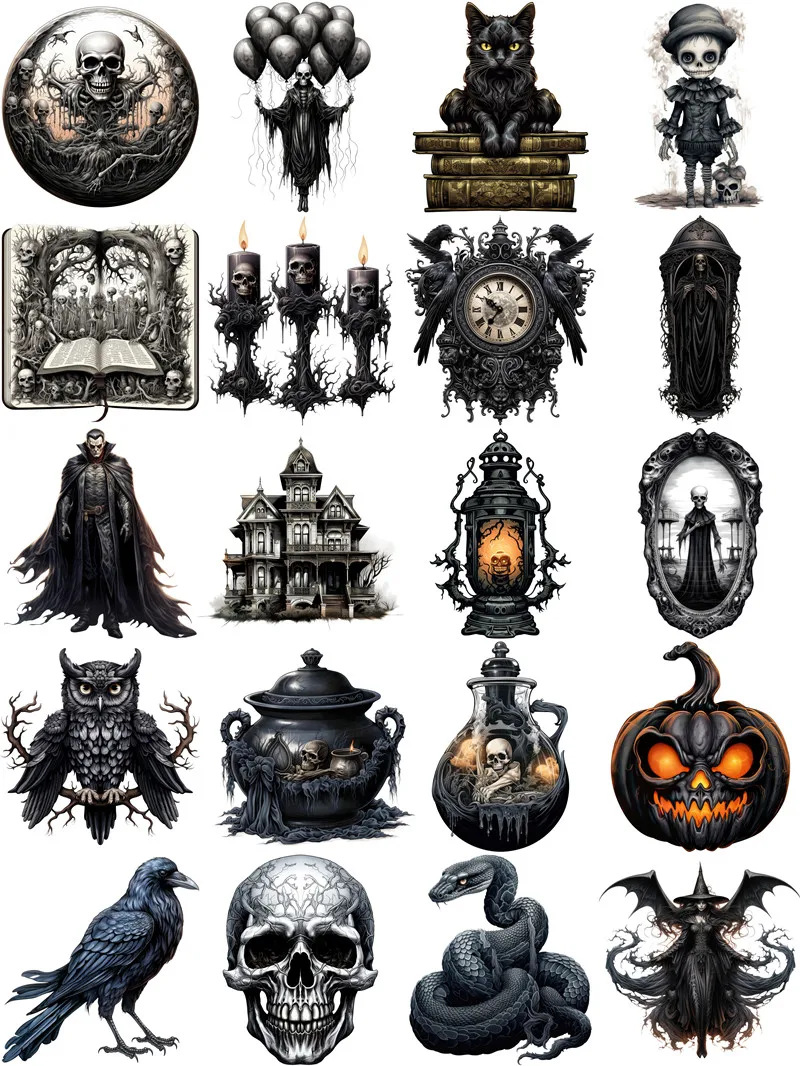 Black Terror Halloween Stickers Crafts And Scrapbooking stickers kids toys book Decorative sticker DIY Stationery