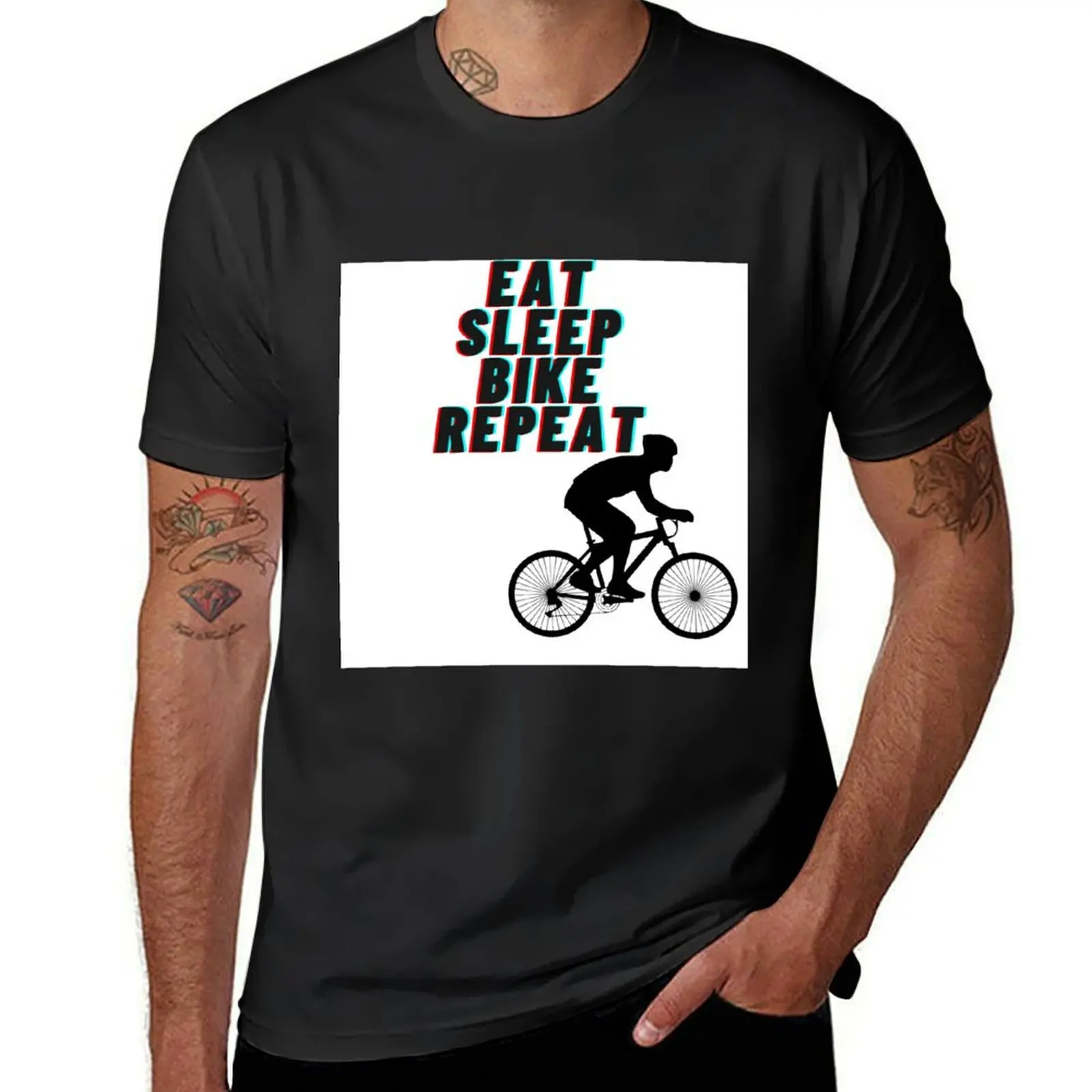 EAT SLEEP BIKE REPEAT T-Shirt Short sleeve tee quick drying korean fashion graphics mens graphic t-shirts funny