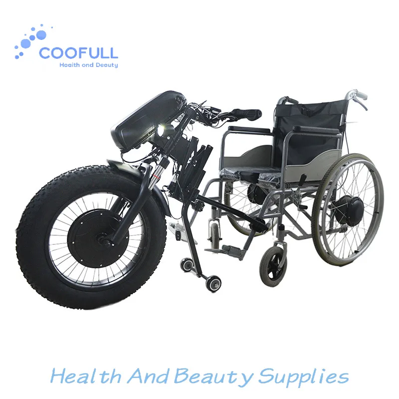 Coofull Electric Wheelchair Attachment 48V 1200W Stainless Steel Handbike Front Drive Handcycle Kit 35-50km/h Black CE Certified