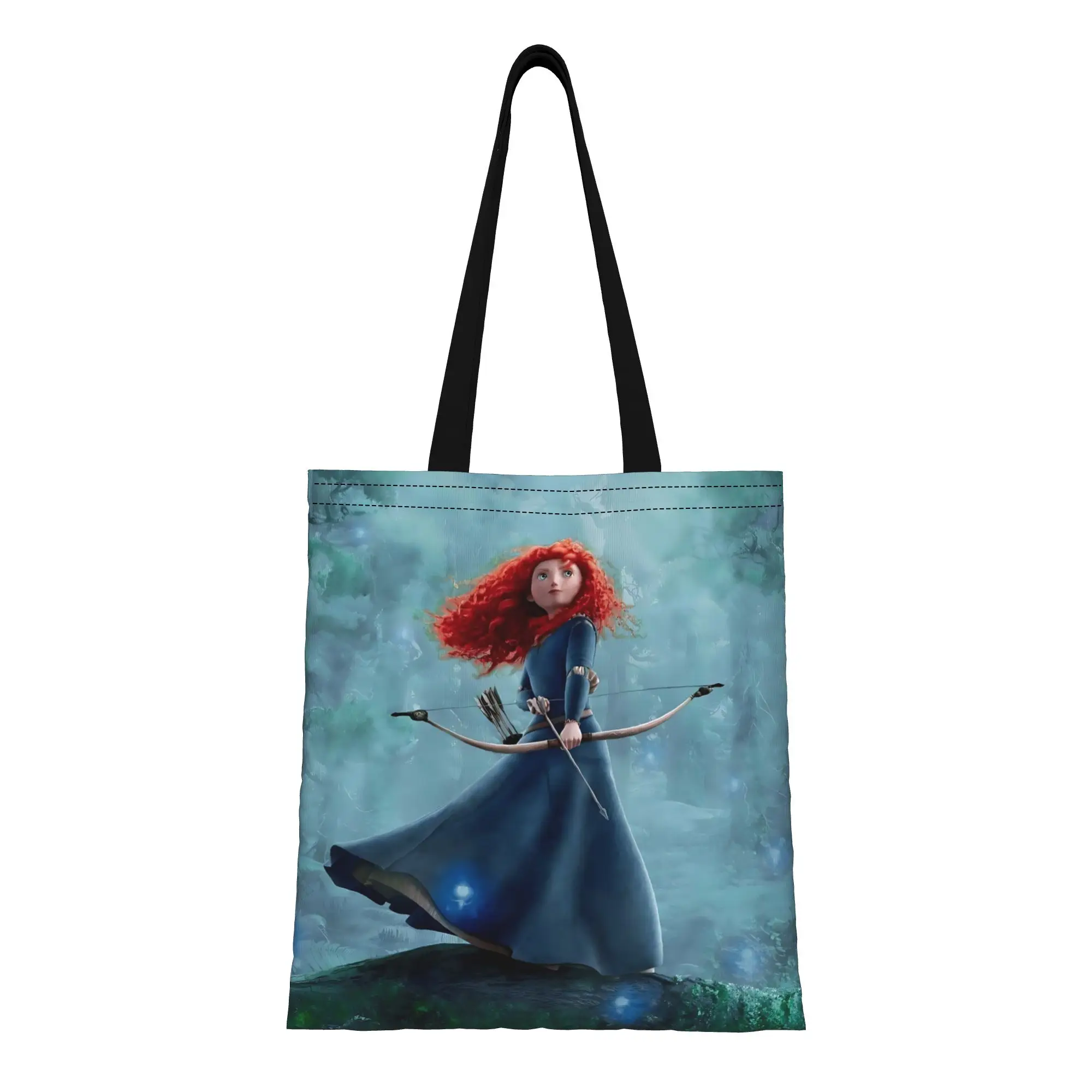 

1 шт. холщовая сумка-тоут с изображением героини Диснея Мерида, женская сумка через плечо, для школы