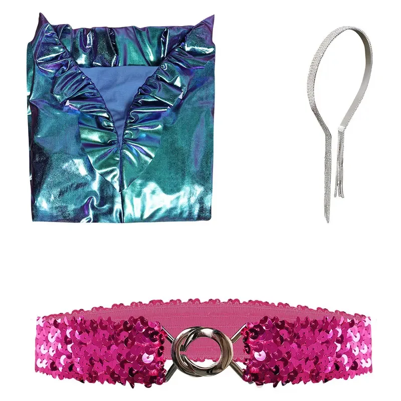 ヒップホップレトロロールプレイングセクシーダンスレディース70年代ディスコグローホーンジャンプスーツ、ハロウィンカーニバルセット付きft1/