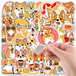 Autocollant de dessin animé mignon Corgi, autocollant créatif de personnalité, graffiti, bureau, ordinateur, valise, JEWaterproof, vente en gros, 10 pièces, 30 pièces, 50 pièces