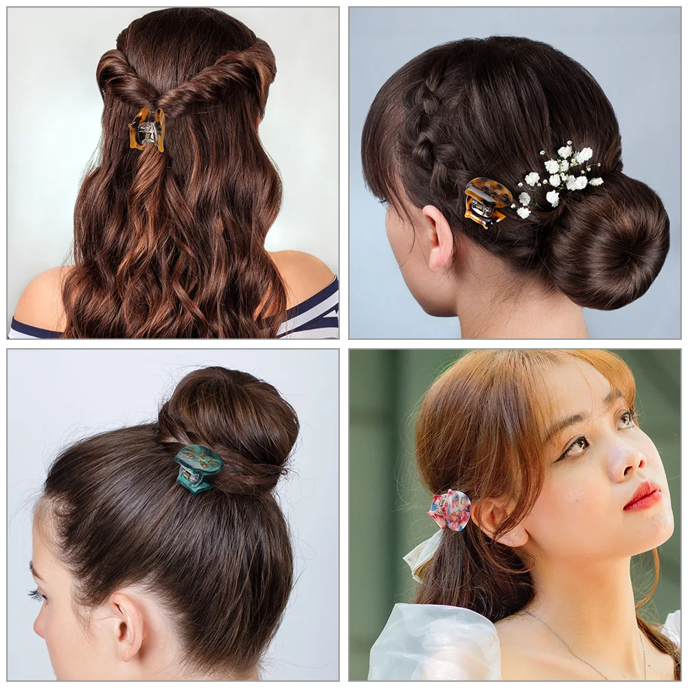 8 pçs presilhas de cabelo folha de acetato pequenos clipes de garra para mulheres adultos acessórios de cabelo grosso meninas mandíbula decoração de gato