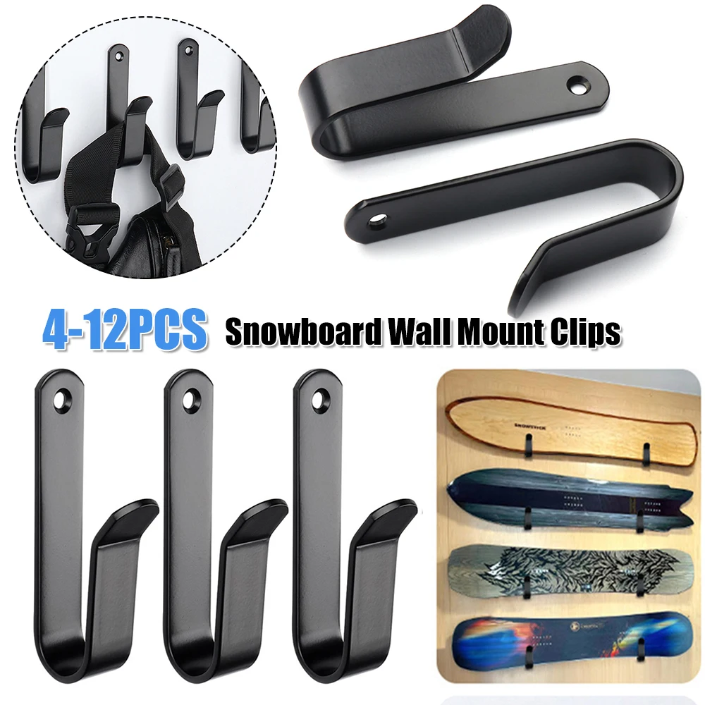 Snowboard Display Wall Mount Solid Steel Horizontal Snowboard Wall Rack Snowboard Wall Hanger for Home Room Garage