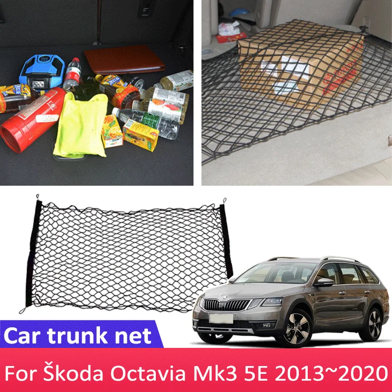 

Автомобильные аксессуары для Skoda Octavia Mk3 5E 2013 ~ 2020, сиденье багажника, мелочи, изоляционная крышка для хранения, сетка, задняя сумка, автозапчасти