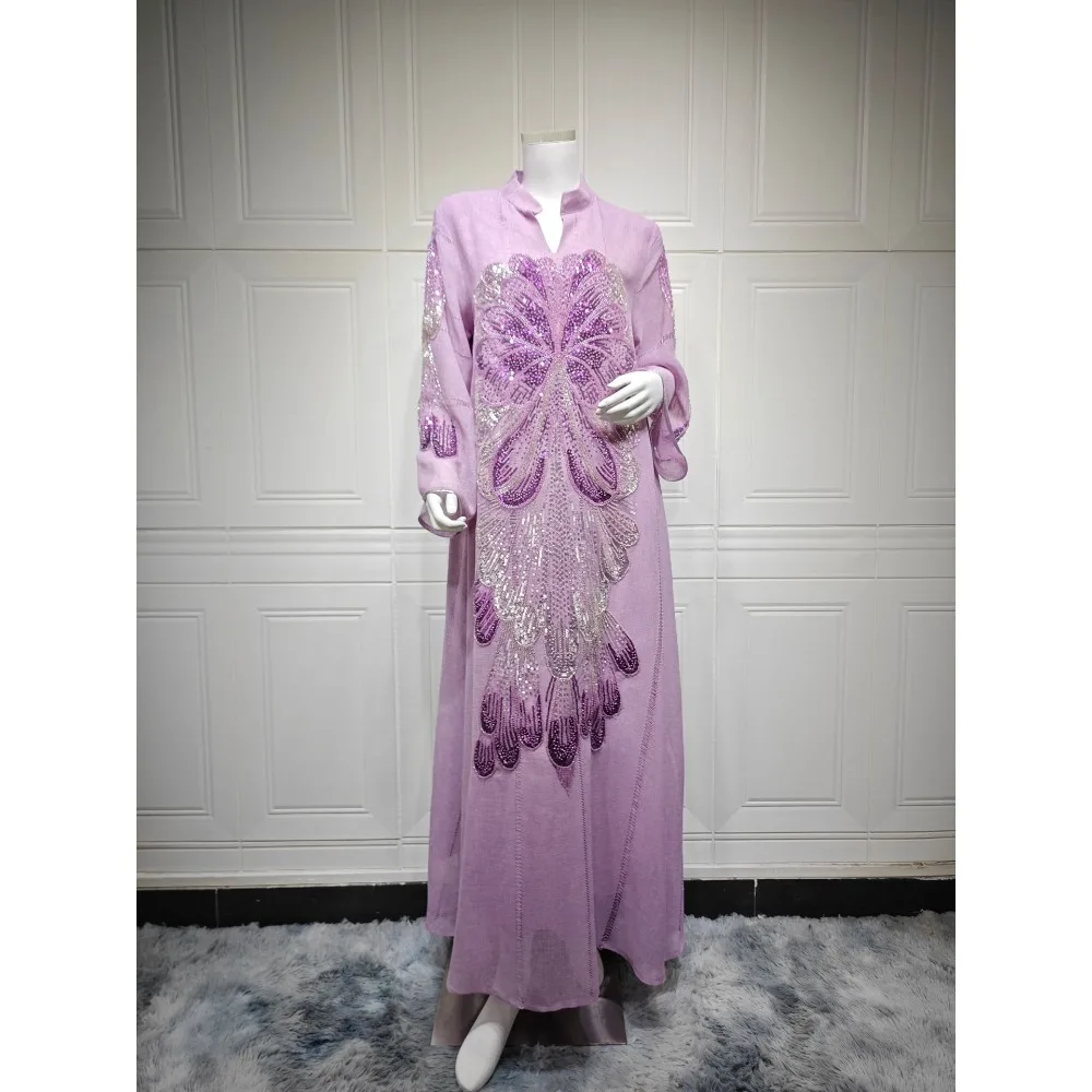 India Turkey Muslim Abaya Dresses Women Elegant Diamond Wedding Evening Party Dress Lace Sequins Abaya Morocco Caftan Robe 2026