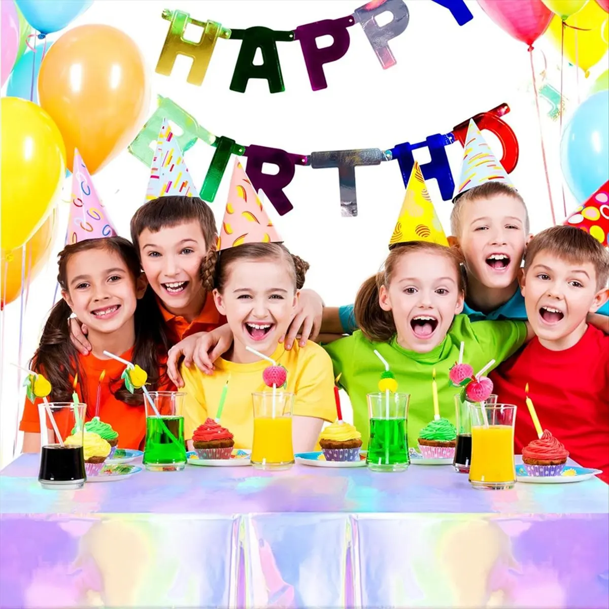 

Lively-10 упаковок красочной лазерной скатерти, голографическая скатерть, прямоугольная скатерть для дискотеки 54 х 108 дюймов, блестящая скатерть