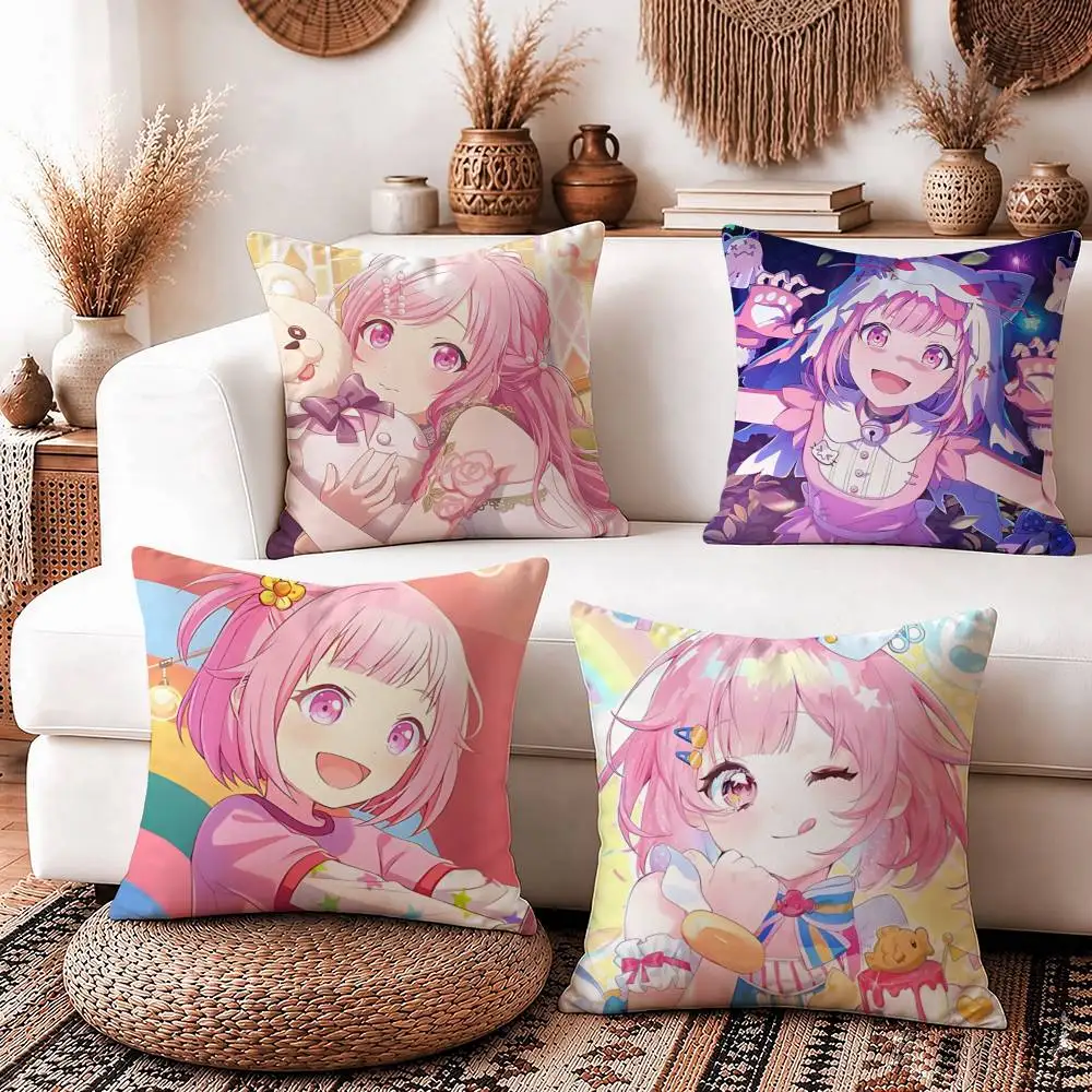 O-Otori Emu PJSK Official ART Square Sofa Pillow Cover Solid Color Living Room Home Decor Cushion Case