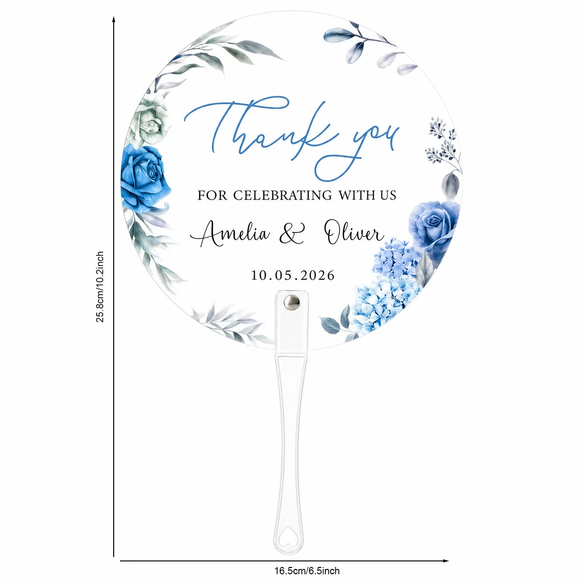 20Pcs/40Pcs/60Pcs/80Pcs Personalized Wedding Fans, Customizable with Name and Date—Translucent Plastic Handheld Fans, Thank You Single-Sided Printed Translucent Plastic Fans, Wedding Photo Props, Party Decorations Suit