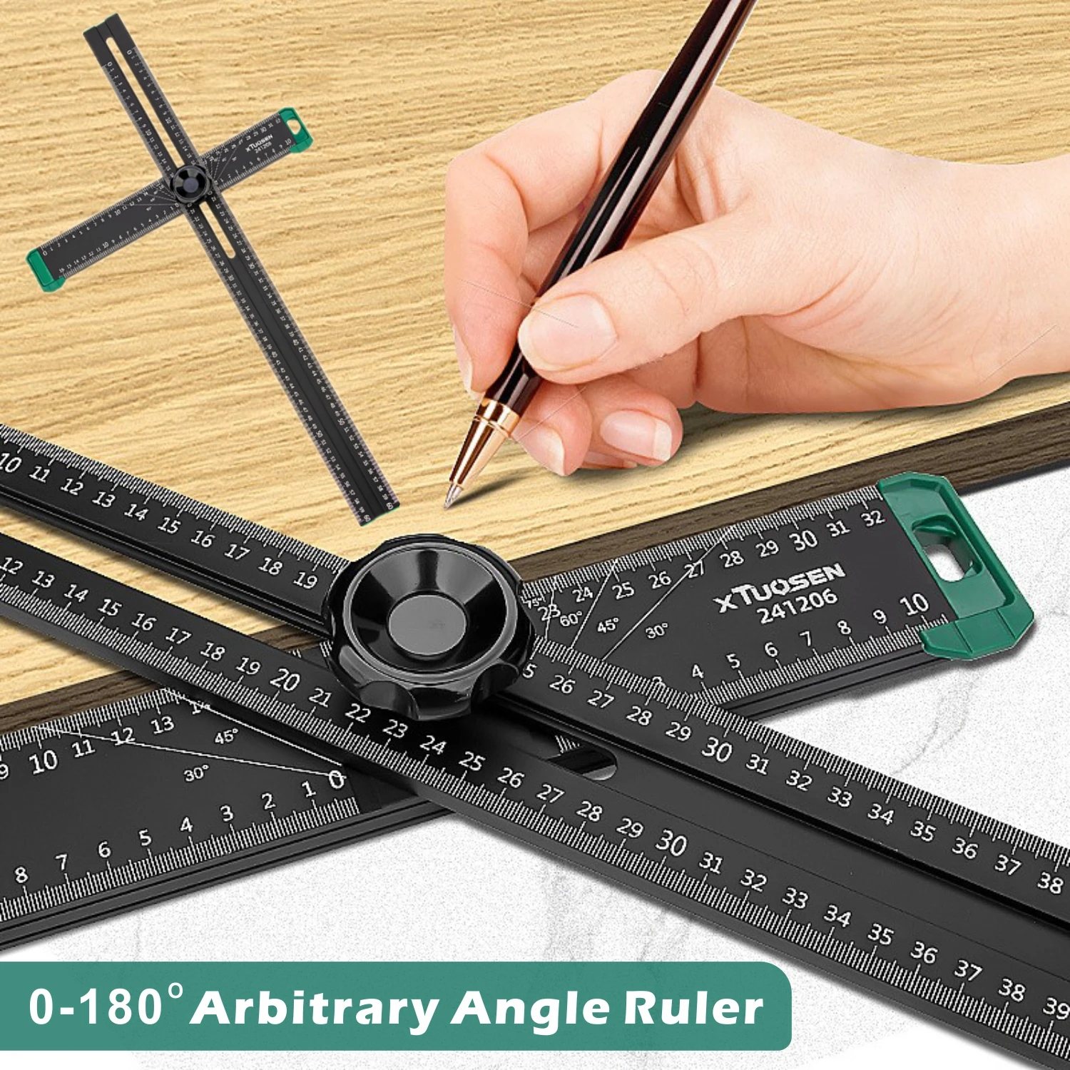 

Универсальный регулируемый сверлильный шаблон с прозрачной шкалой — многофункциональная линейка позиционирования для деревообработки и фитингов шкафа (60 см)