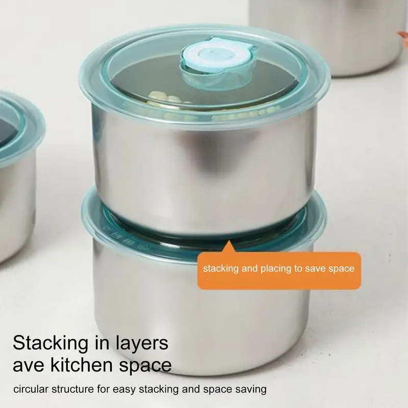 Stainless Steel Food Containers Heightened Steel Food Container Safe Multifunctional Preservation Box Reusable Kitchen Bowl For