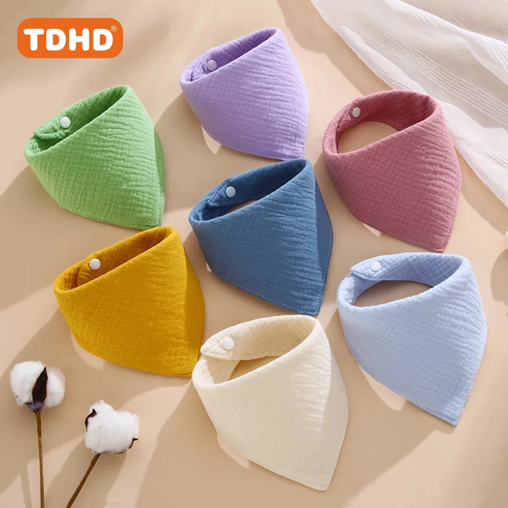 7 قطع من مرايل الأطفال TDHD ناعمة وماصة مع أزرار للإغلاق، ألوان مختلطة، مثالية للرضع والأطفال الصغار، | الصلبة #4