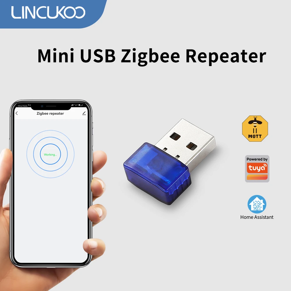 

Усилитель сигнала Lincukoo Mini ZigBee 3.0 USB, расширитель диапазона Tuya ZigBee, умный ретранслятор для Home Assistant и Zigbee2MQTT