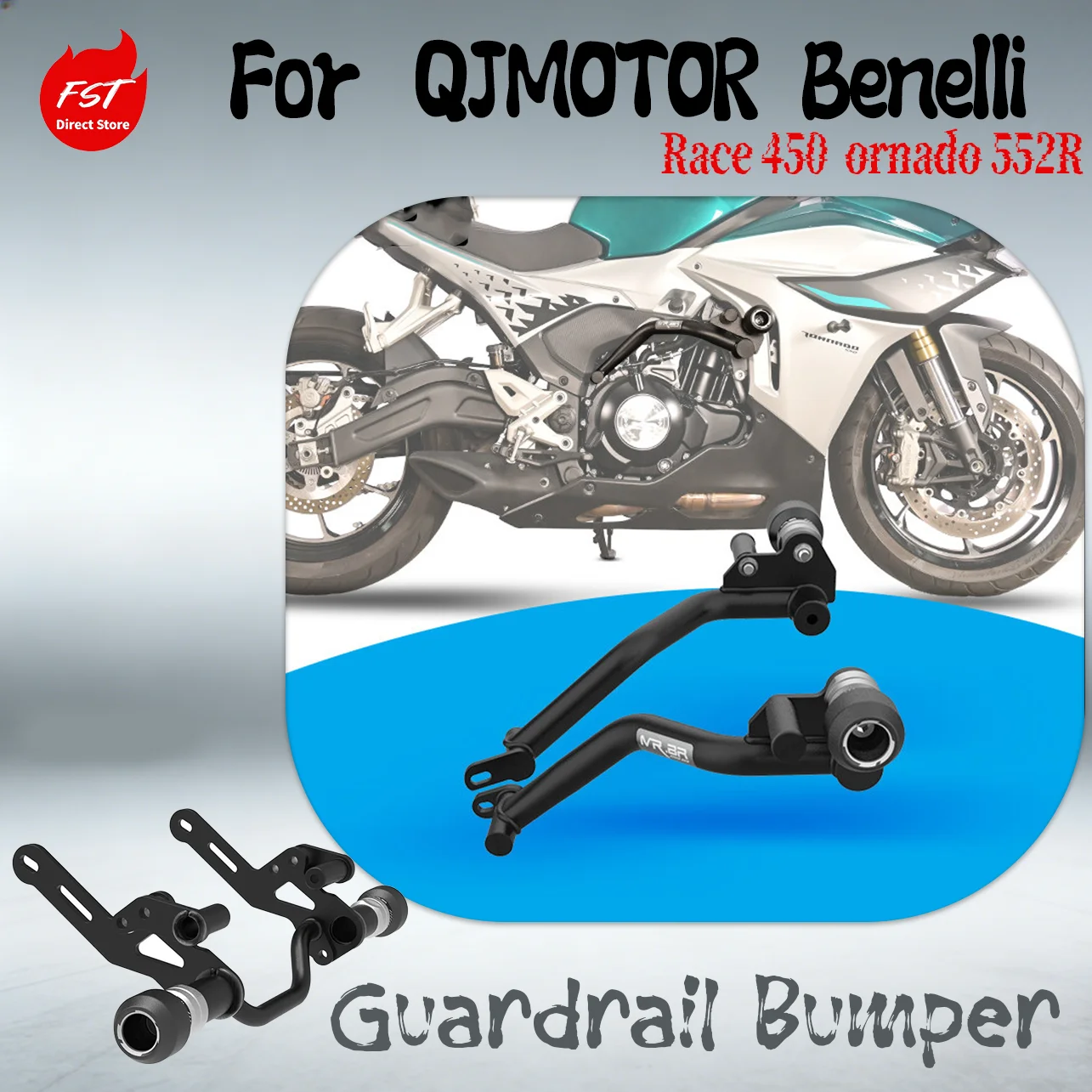 

Racing Crash Bars Engine Guard Anti-Fall Sliders Bumper for QJMOTOR Race 450 Benelli Tornado 552R Motorcycle