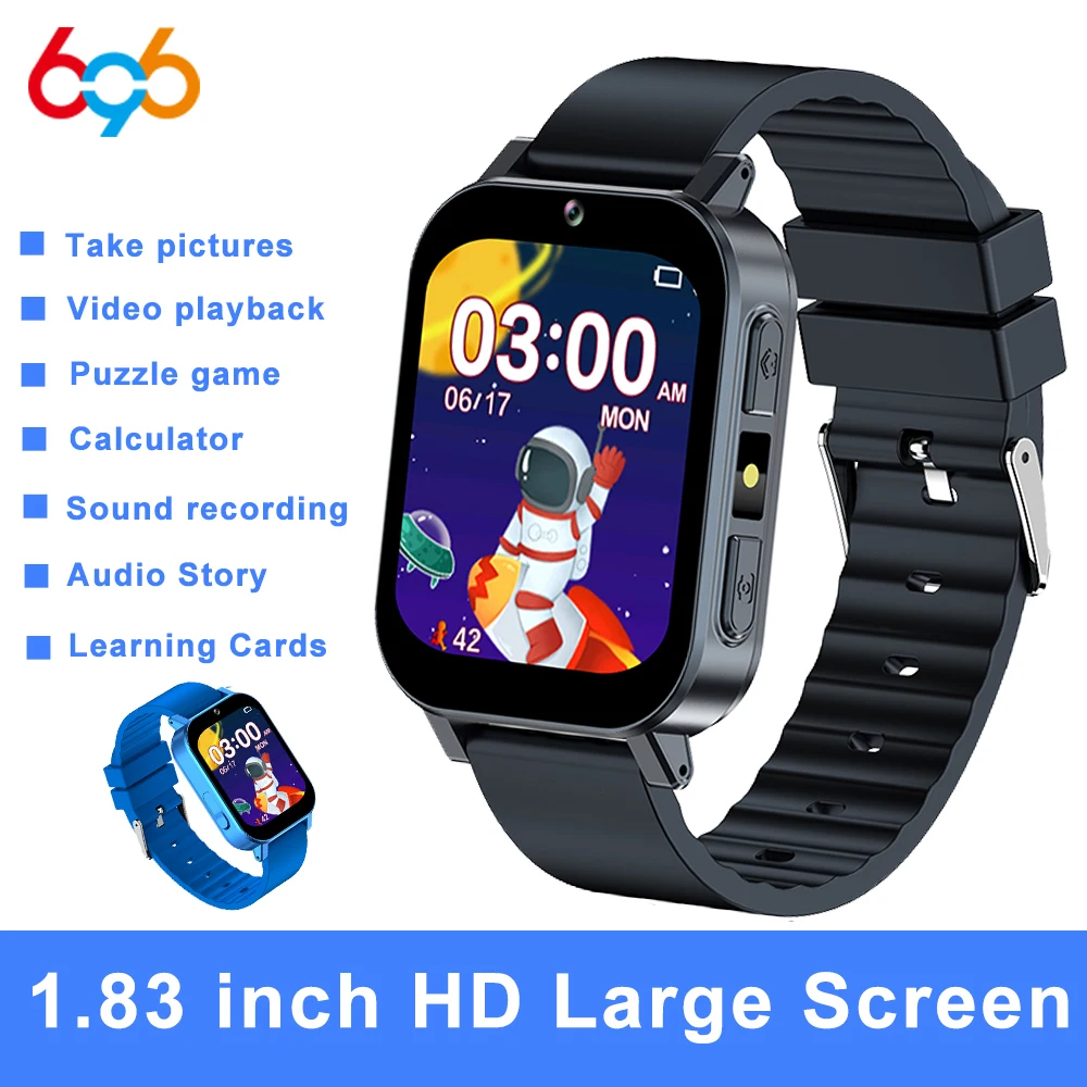 Montre intelligente de jeu de puzzle pour enfants, appareil photo HD, lecture de musique, réveil, lampe de poche pour enfants, cartes d'apprentissage, son, montre intelligente statique