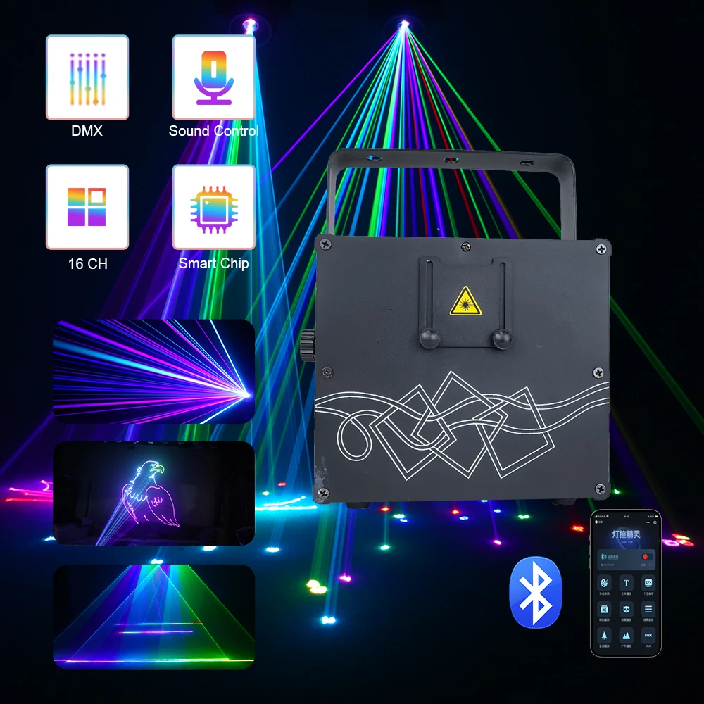 

Laser Lights RGB DMX 3D Animation Scanning 3W 4W 5W Laser Projector Party Stage Disco DJ Lighting for Wedding Nightclub Bar