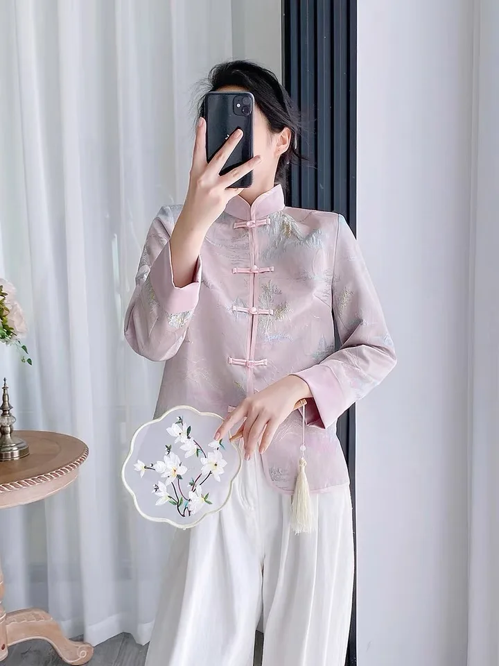 Chinese Traditional New Year Clothing Coat Women Tangsuit