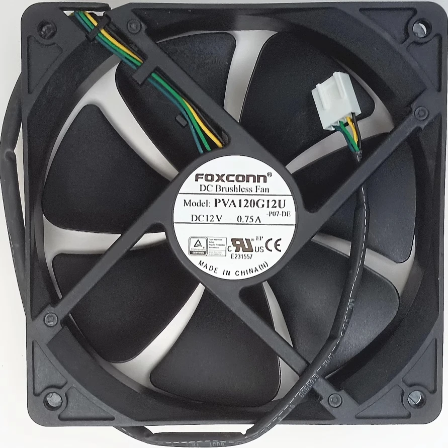 New Foxconn PVA120G12U 12V 0.75A 12025 12CM 4-wire temperature controlled chassis fan