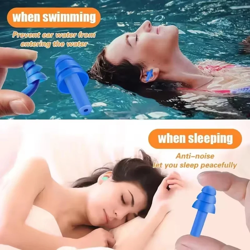 1Pair Ear Plugs Sleeping Noise Cancelling Reusable Silicone Sound Block Earplugs Summer Waterproof Swimming Ear Plug With Box
