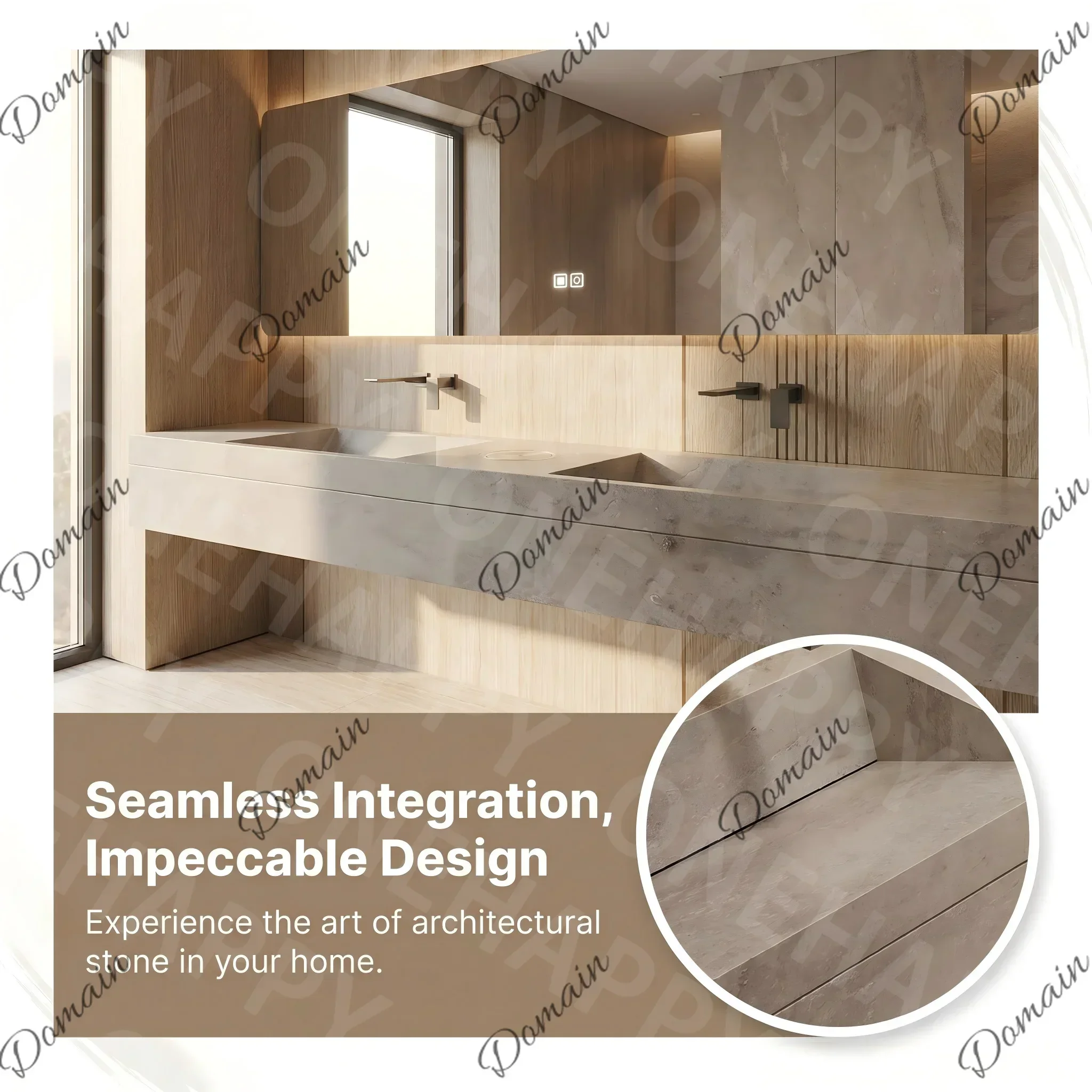 BX Any Size Custom Marble Seamless Stone Vanity Set Customizable Vanity Set Designer Sink Bathroom Sink Vanity Storage Cabinet H