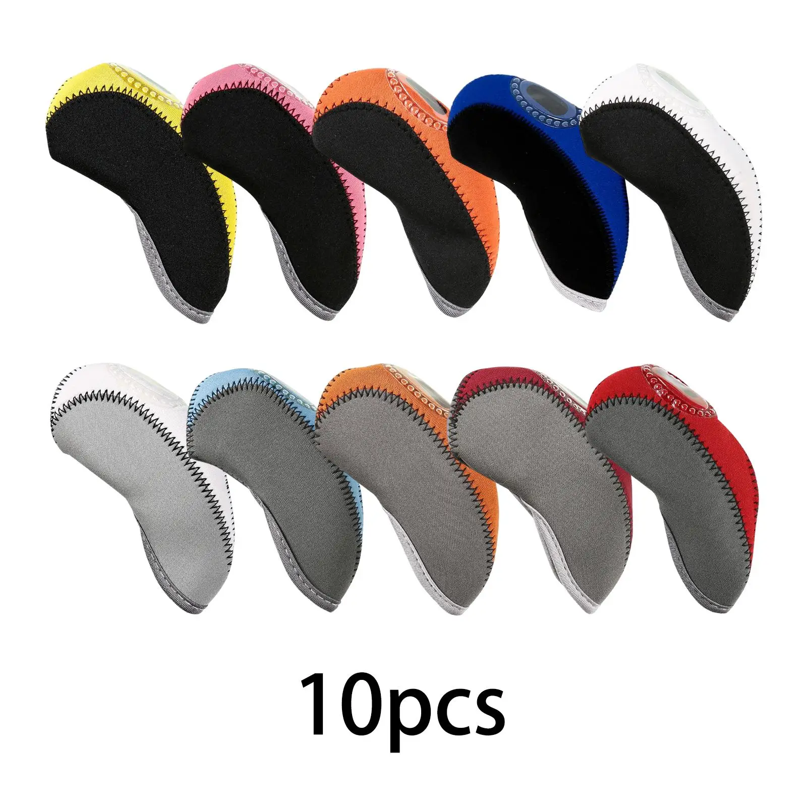 10x Golf Irons Head Cover Set Protect Case Driver Woods Headcovers Scratch with Transparent View Windows Accessories
