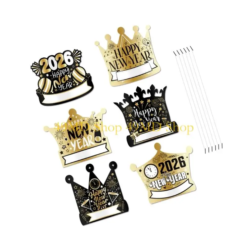 

49MD Recyclable Paper Party Hat Comfortable Elastic Band Holiday Headdress Fashion Photo Props For Adults Children