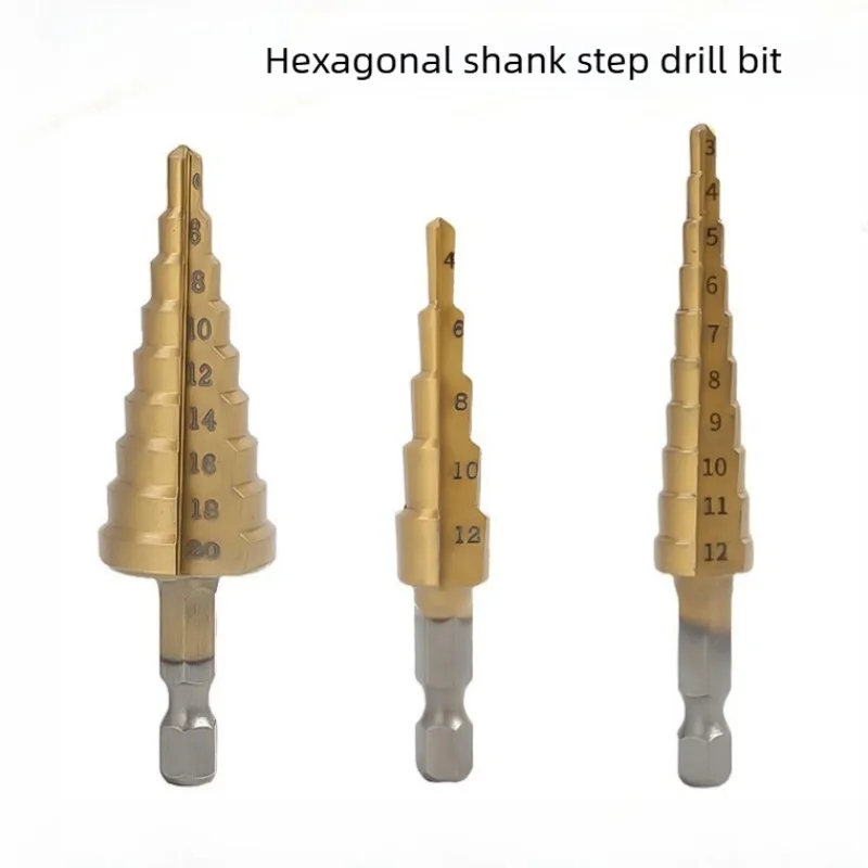 

Набор ступенчатых сверл HSS с титановым покрытием, конические, для металла и дерева, высокоскоростные, 3-12, 4-12, 4-20, 4-32 мм