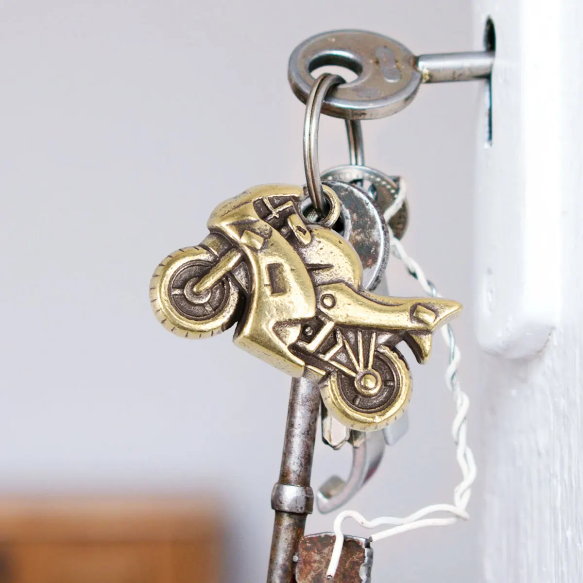 

Motorcycle Pendant Key Ring DIY Charms Bike Brass Jewelry Making Pendants
