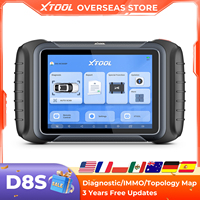 XTOOL D8S Automotive Diagnostic Tool Online ECU Coding VAG Guided Topology Map Key Programming Car Scanner with FCA DOIP CAN FD