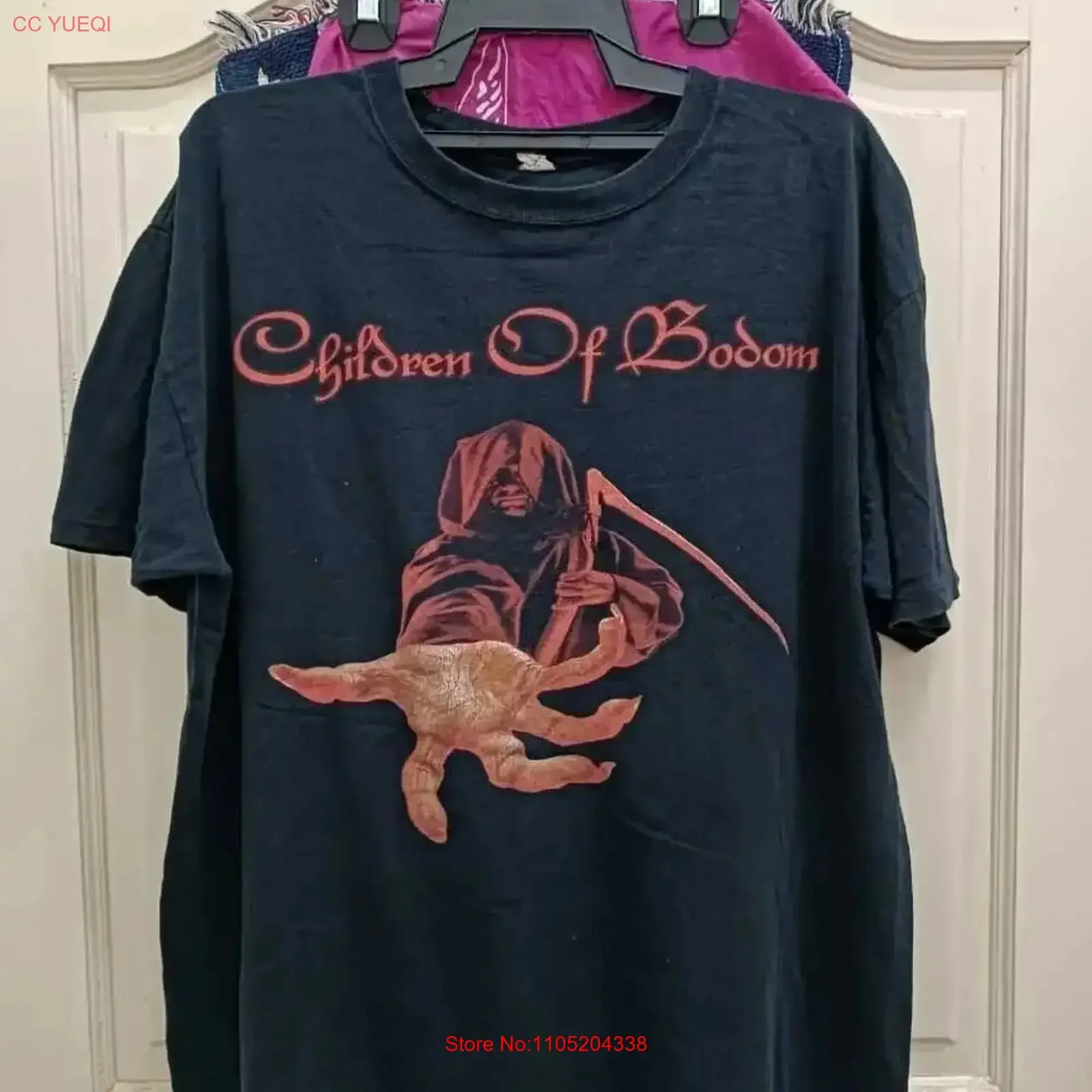 

ВИНТАЖНАЯ футболка Y2K CHILDREN OF BODOM, черный цвет, репринт, AN43620, стираная уличная одежда с графикой, универсальная мода, мягкий винтаж