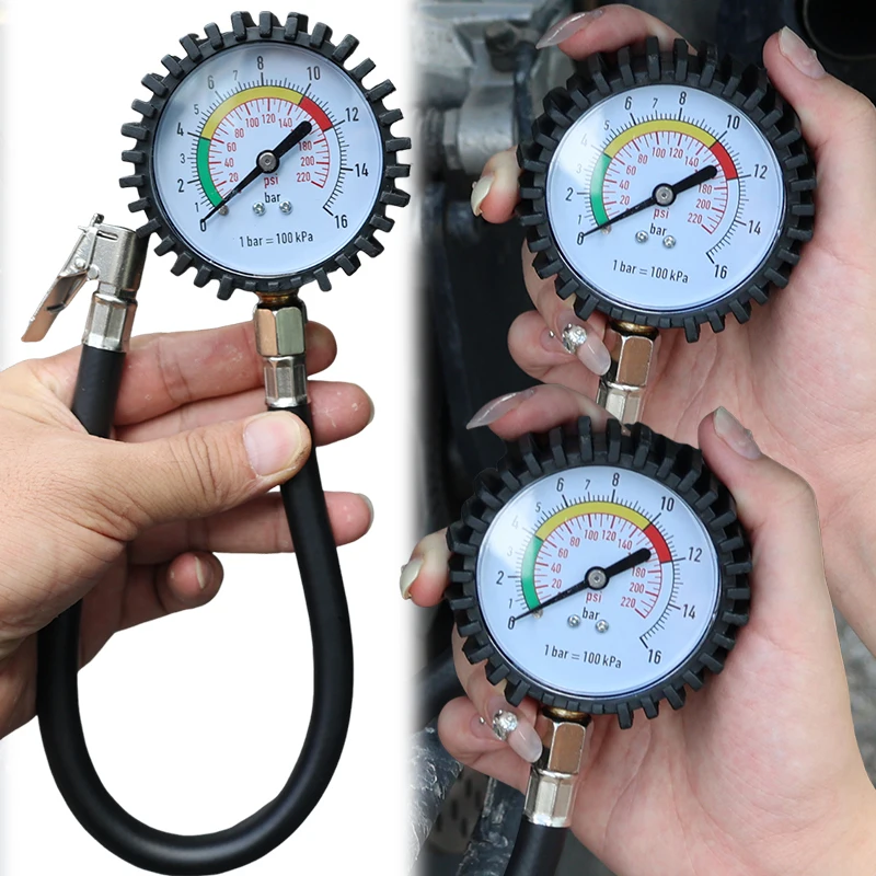 

Car Motorcycle Tire Pressure Gauge Multi-function Tire Pressure Monitor Dial Gauge Inflator Tester Air Compressor Pump Tools