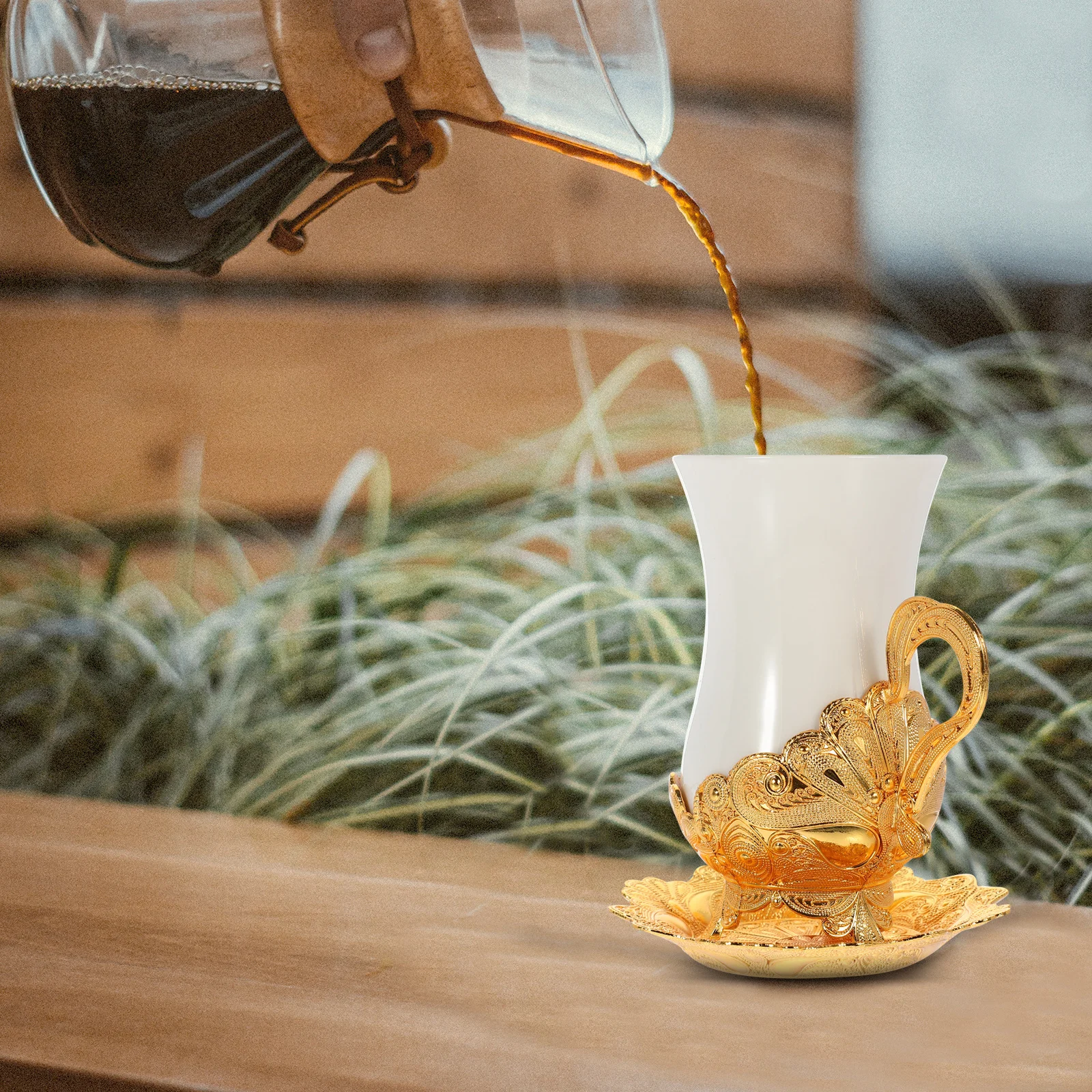 

1Set Turkish Coffee Cup Saucer Ceramic Mug Safe Material Lace Design Home Table Decor Tea Cup Ceramic Mug