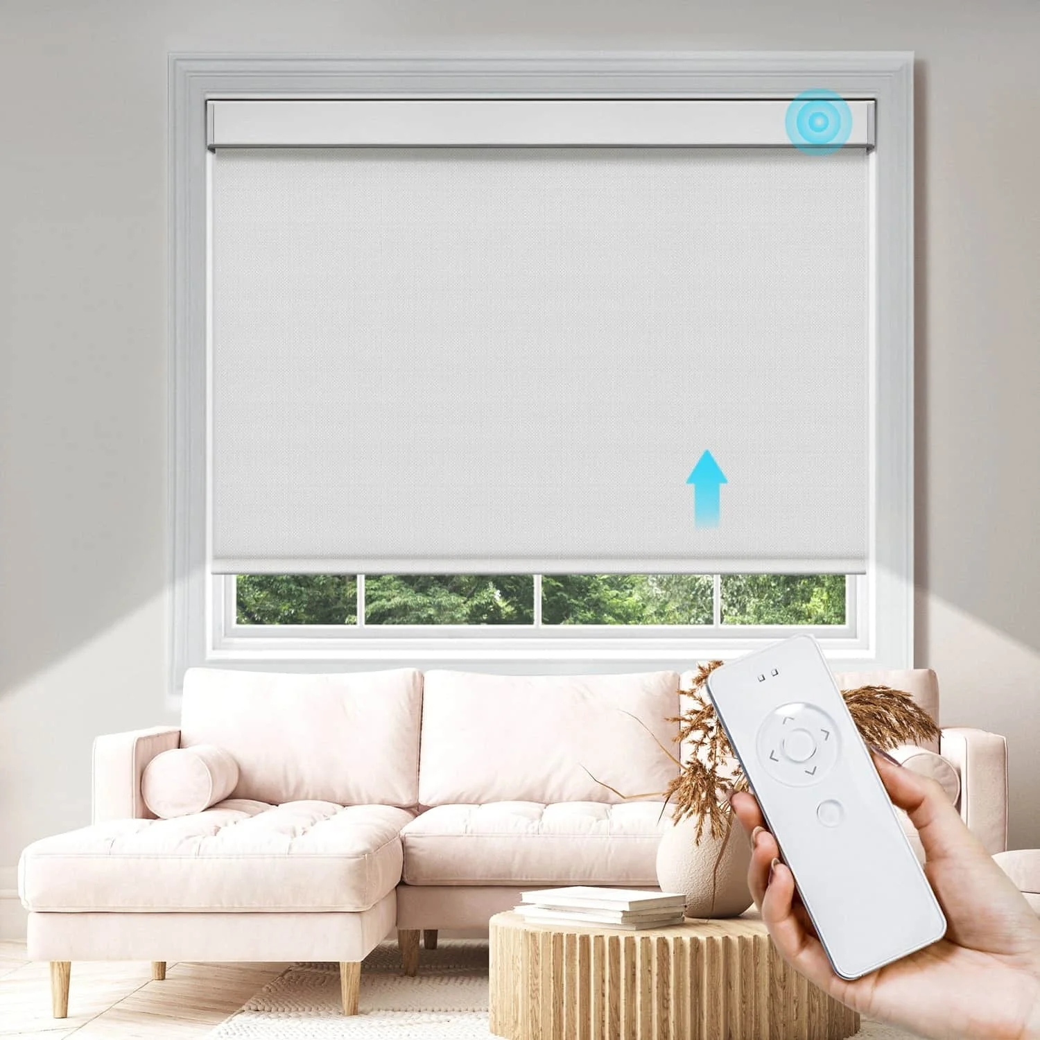 Electric Roller Shades for smart home. Set schedules via app. Cordless & safe. Modern design fits any window. Upgrade your space