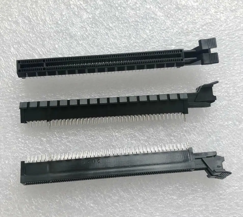 3pcs 164pin PCIe x16 Slot Socket Connector DIP Type Black