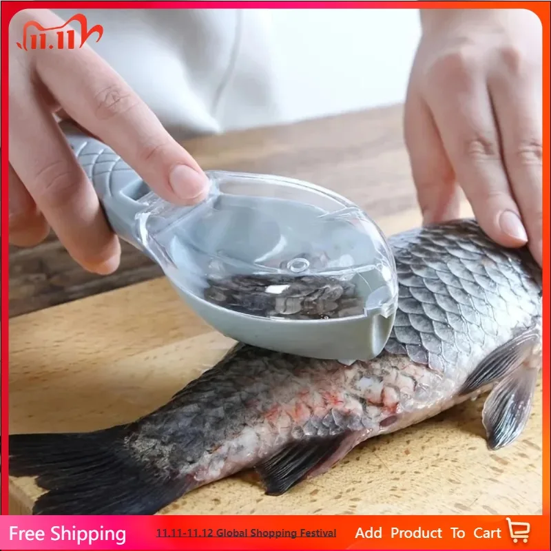 

Fish Skin Brush Fast Remove Fish Scale Scraper Planer Tool Fish Scaler Fishing Knife Cleaning Tools Kitchen Cooking Accessorie