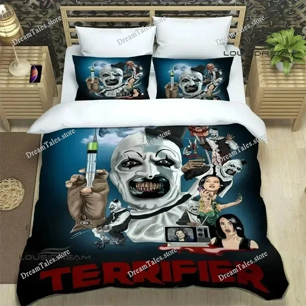 Terrifier Horror Printed Bedding Sets Exquisite Bed Supplies Set Duvet Cover Bed Comforter Set Bedding Set Luxury Birthday Gift7