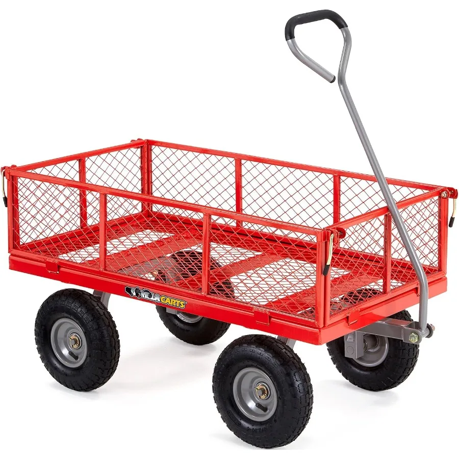 Steel Utility Garden Cart for outdoor gardening use, heavy-duty steel construction, black finish, 800 lb. capacity and 4 cu ft