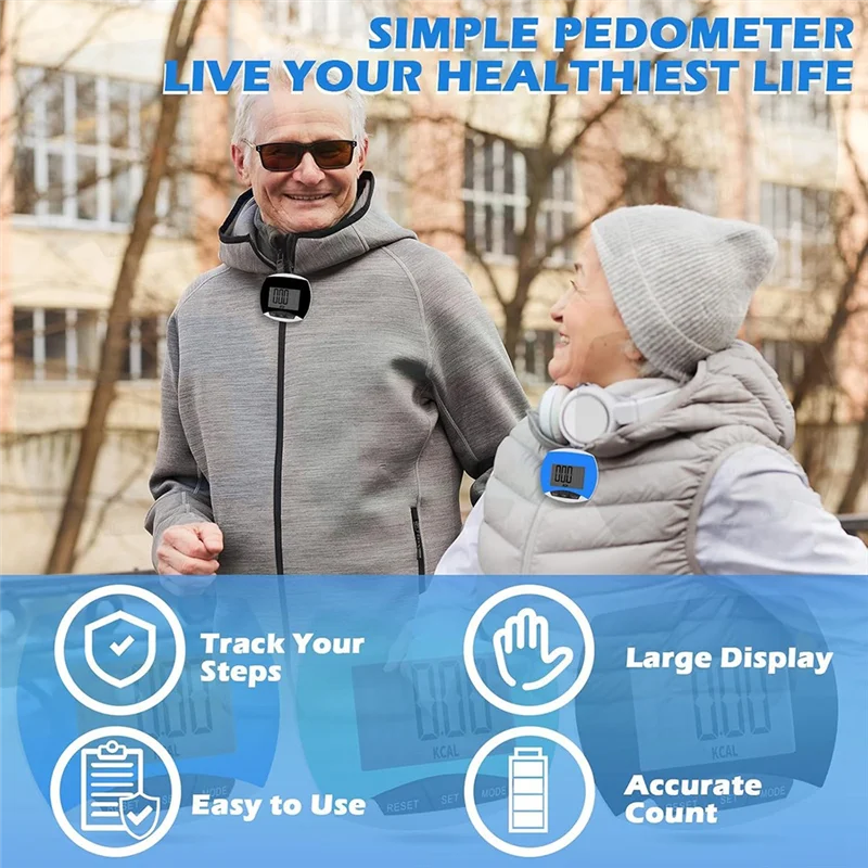 

【Must-Haves】9-Pack Simple Pedometer For Walking Step Counting, Portable Clip-On Step Tracker For Recording Calorie Consumption
