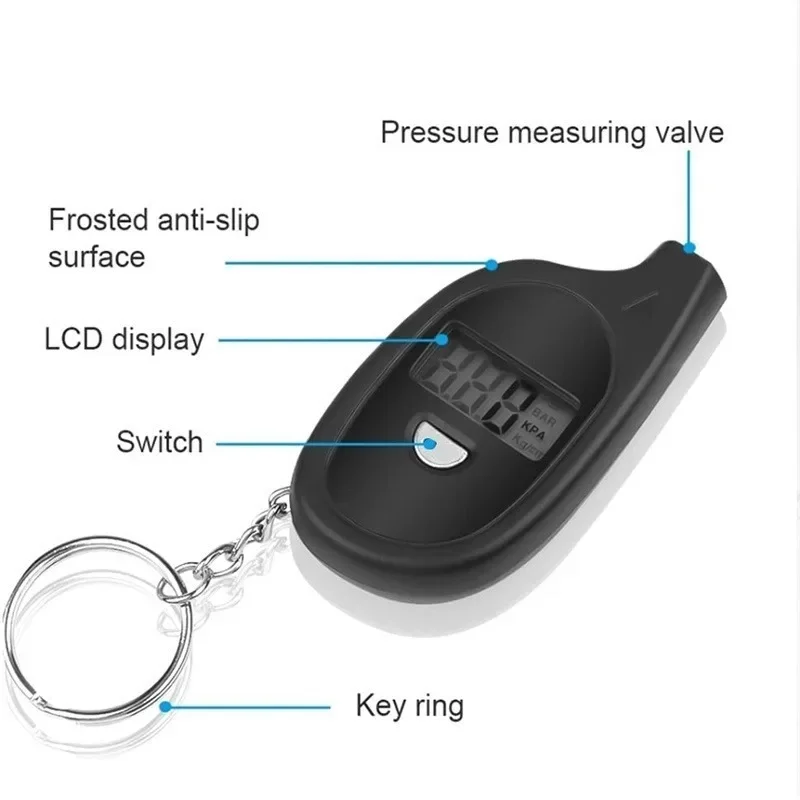 Car Tire Pressure Indicator Digital Lcd Display Tire Gauge Mini Keychain Car Motorcycle Bike Valve Cap Sensor Detector