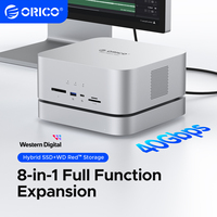 ORICO Data Matrix 40Gbps Enclosure 8 In 1 Dock SATA 3.0 Bulit-in WD HDD Hard Disk Drive 2TB NVMe SSD CF SD TF DP 8K@30Hz Port
