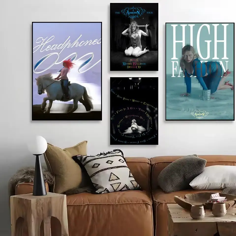 Singer A-Addison Rae Poster HD Self-Adhesive Wall Stickers Mural Painting｜Decals for Bedroom & Living Room｜Home Decor Gift