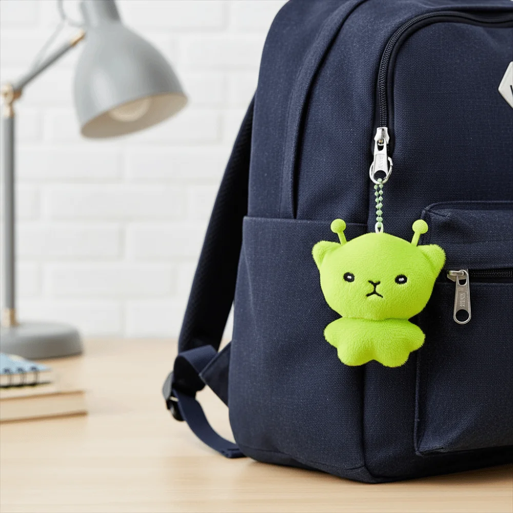 New Soft Plush Backpack Pendant Mini Adorable Mobile Phone Rope Kawaii Style Cute Star Alien Cat Keychain Birthday