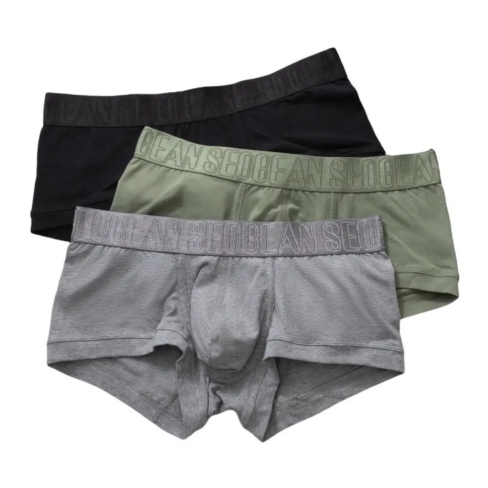 

Men's 2026 SEOBEAN Solid Color Cotton Boxers Sexy Soft Breathable Daily Casual Male Underwear