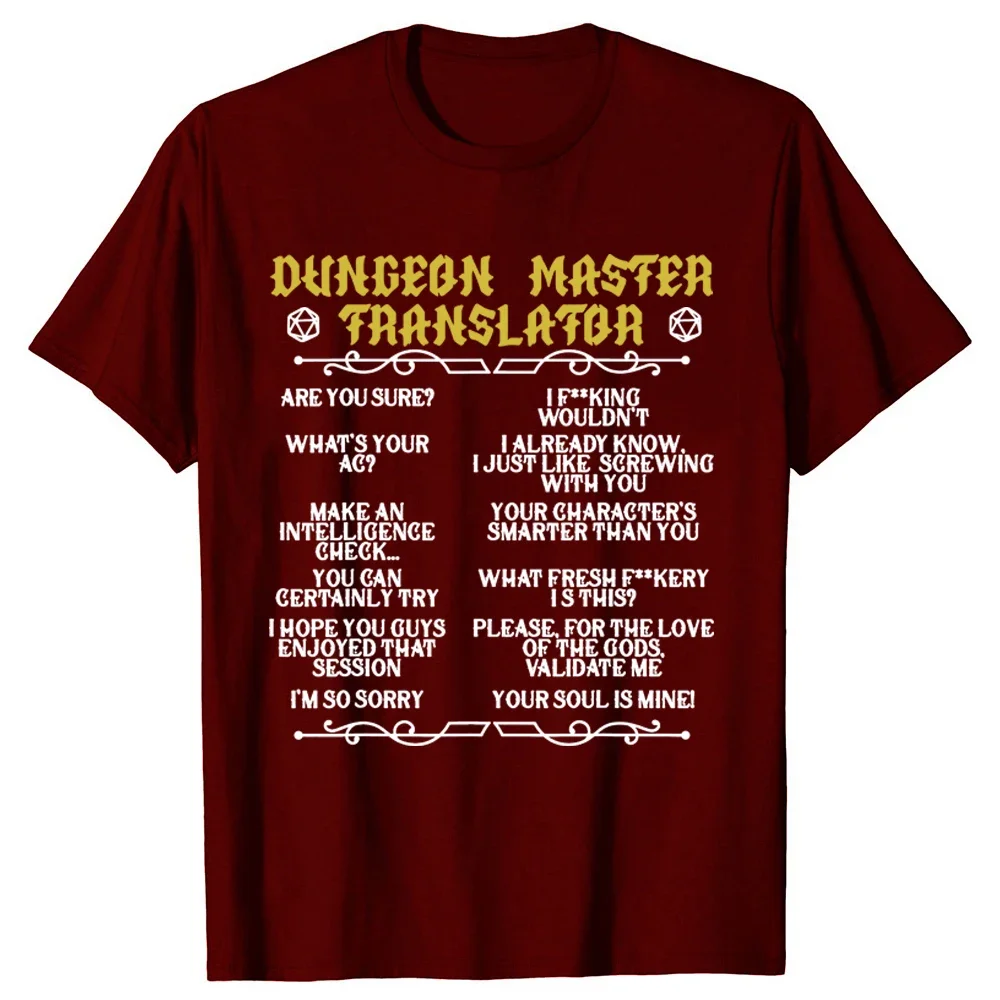 Gaming Master Tabletop Board Game RPG Dungeon T-Shirt Gifts Funny Geeks Graphic mangaTops Short Sleeve streetwear vintage