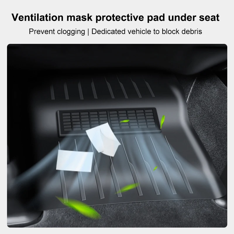 For Tesla Model Y Under Seat Air Outlet Mask Integrated Protective Cover Dustproof Foot Pads Car Accessories