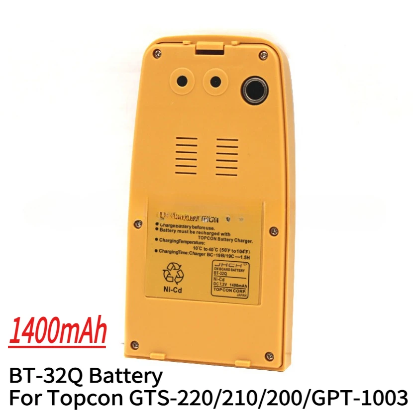 

1400mAh BT-32Q Battery for Topcon GTS-220/210/200/GPT-1003 Series Total Station NI-MH Battery